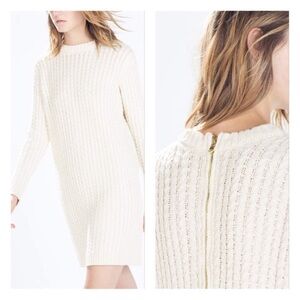 NEW Zara Knit Dress Chic Cream in Size Medium